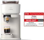 Philips Baristina Espressomaschine - Real Espresso- made simple. Kompakte Kaffeemaschine- Naturweiß mit weißem Siebträger- 16-bar-Pumpendruck- automatisches Mahlwerk- Cafe Crema (BAR300/00)