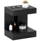 HOMCOM Nachttisch 40x30x46 cm mit Schublade Schwarz