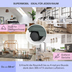 Klarstein Mobile Klimaanlage mit Abluftschlauch, 5-in-1 Klimagerät, Ventilator, Luftentfeuchter, Luftreiniger & Nachtmodus, App-Steuerung, Kleine & Portable, für Wohnung & Büro, 12000 BTU