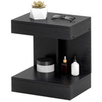 HOMCOM Nachttisch 40x30x46 cm mit Schublade Schwarz