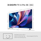 XIAOMI A Pro, 55" (140 cm), 4K UHD QLED, Smart TV, Google TV, Triple Tuner DVB-C/S/S2/T/T2, HDR10+, Game Boost 120Hz, MEMC, Sprachsteuerung mit, 2+8GB, Kompatibel mit Apple Airplay & Google Cast