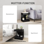 HOMCOM Nachttisch 40x30x46 cm mit Schublade Schwarz