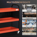 Durhand Werkzeugwagen mit Rollen und Lochwand Stahl