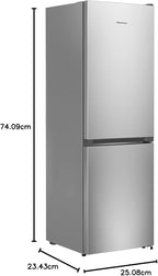 Hisense RB327N4ADD Fridge-Freezer Combination, EEK D, Total NoFrost, Interchangeable Door Hinge, Bottle Grid, 171 Litre Fridge Compartment, 85 Litre Freezer Compartment, Stainless Steel Look