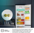 Hisense RB327N4ADD Fridge-Freezer Combination, EEK D, Total NoFrost, Interchangeable Door Hinge, Bottle Grid, 171 Litre Fridge Compartment, 85 Litre Freezer Compartment, Stainless Steel Look