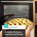 Gorenje GEIT5C61SPG Standherd mit Induktionskochfeld, 50 cm, 70 Liter,Silber, PerfectGrill, AirFry, FrozenBake, Pizza Mode 300°C, AquaClean, Made in Europe, inox