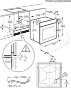 AEG Einbaubackofen – Serie 5 Ringheißluft: Gleichmäßige Garergebnisse auf 3 Ebenen – Pyrolyse Selbstreinigung – 25 Automatikprogramme – LED-Touchdisplay – Schnellaufheizung – Schwarz – BPE53516AB