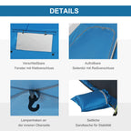 Outsunny Strandmuschel Pop-up 2 Personen mit Fenstern Himmelblau