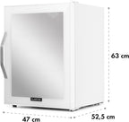 Klarstein Mini Kühlschrank mit Glastür für Zimmer, Getrnkekühlschrank mit Verstellbaren Ablagen, Kleiner 80 Liter, Indoor/Outdoor Kühlschrank Leise