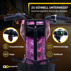 Actionbikes Motors Kinder Elektro Driftscooter | 𝟐𝟓𝟎 Watt Motor - Drift Cart 360°- 3 Geschwindigkeitsstufen - LED-Beleuchtung - Sitz verstellbar - Bluetooth - Drift Kart - Drift Auto (Space Purple)
