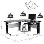 HOMCOM Eckschreibtisch L-Form mit Tastaturablage & PC-Tower-Halterung