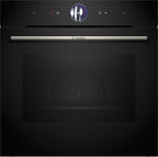 Bosch HMG7361B1, Serie 8 smarter Einbau-Backofen mit Mikrowellenfunktion, 60 x 60 cm, Made in Germany, Schwarz, Air Fry, Digitaler Bedienring, Touchdisplay, Automatikprogramme, Reinigungsunterstützung
