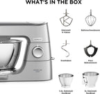 Kenwood Titanium Chef Baker KVL85.424SI Küchenmaschine mit integrierter Waage, inkl. 4-teiligem Patisserie-Set, 7 L und 5L Rührschüssel, stufenloser Geschwindigkeitsregler, 1200 W, Silber