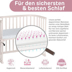 babybay Original Beistellbett aus massivem Buchenholz / kompakt & verwandelbar / Kinderbett Höhe stufenlos verstellbar & umweltfreundlich / mitwachsendes Babybett (weiß lackiert) / inkl. Matratze