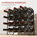 HOMCOM Weinregal Flaschenregal 16 Flaschen stapelbar wellenförmig