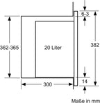 Siemens BF525LMB1 iQ500, Einbau-Mikrowelle, 59 x 38 cm, 800W, 20L Garraum Edelstahl, 25,5 cm Drehteller, touchControl Bedienung, Hydrolytische Reinigungshilfe, cookControl 7 Automatikrogramme, Schwarz