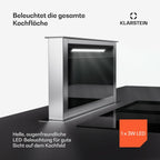 Klarstein Downdraft-Dunstabzugshaube, Versenkbare Abzugshaube, Leise Dunstabzugshauben mit Filter, Dunstabzugshaube 60cm, Umluft/Abluft Dunsthaube mit 10 Stufen, Dunstabzug 576 m³/h Luftstrom