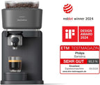 Philips Baristina Espressomaschine - Real Espresso- made simple. Kompakte Kaffeemaschine- Naturweiß mit weißem Siebträger- 16-bar-Pumpendruck- automatisches Mahlwerk- Cafe Crema (BAR300/00)