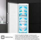 Hisense FV191N4AW2 Gefrierschrank/ TotalNoFrost/ SuperFreeze/ Türalarm/ Multiflow 360°/ BigBox/ 143,4 cm/ Gefrierteil 147 l/ 41 dB/ 205 kWh/Wei