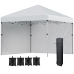 Outsunny Faltpavillon höhenverstellbar UV30+ mit Seitenwänden