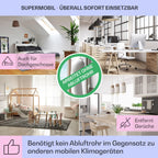 Klarstein 4-in-1: Smart Luftkühler, Ventilator, Luftbefeuchter & Ionisation I 6 L Wassertank, Oszillation, 30 W, 210 m³/h, Timer I Klimagerät ohne Abluftschlauch, Mobiles Klimagerät, Schwarz-Rosegold