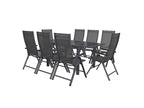 Alu-Set »Houston«, 9-teilig - Ausziehtisch & 8 Hochlehner, grau