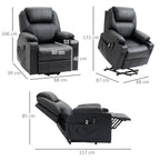 HOMCOM Aufstehsessel elektrisch Massage Liegefunktion
