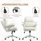 HOMCOM Bürostuhl Kippfunktion mit Fußstütze Weiß