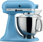 KitchenAid Küchenmaschine I Artisan I Kippbarem Food Processor I Teigknetmaschine mit 5 Zubehör | 2 Schüsseln aus Edelstahl | 4.8 L | Pistaccio