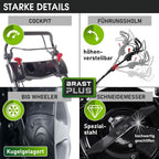 BRAST Benzin Rasenmäher mit Antrieb | 5,2kW(7PS) | Elektrostart | 48cm Schnittbreite | viele Modelle | TÜV | 4 Takt OHV Motor | 30-80mm Schnitthöhe | 60L Fangkorb | Stahlgehäuse | 19224 ESTART Speed