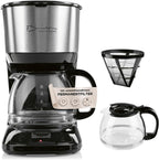Barista Filterkaffeemaschine mit verstellbarem Mahlwerk & Thermokanne | Warmhaltefunktion, 24h Timer & Permanentfilter | Für 10 Tassen Kaffee | Kaffeemaschine für Bohnen & Pulver [Edelstahl]