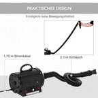 PawHut Hundefön 2800W leise stufenlos einstellbar