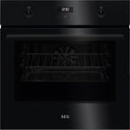 AEG Einbaubackofen – Serie 5 Ringheißluft: Gleichmäßige Garergebnisse auf 3 Ebenen – Pyrolyse Selbstreinigung – 25 Automatikprogramme – LED-Touchdisplay – Schnellaufheizung – Schwarz – BPE53516AB