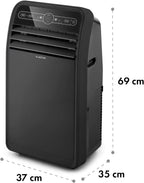 Klarstein Mobile Klimaanlage mit Abluftschlauch, 4-in-1 Klimagerät mit Ventilator, Luftentfeuchter & Nachtmodus, Kleine & Portable Klimaanlage für Wohnung & Büro, App-Steuerung, 12000 BTU