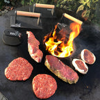 Feuerplatte für Kugelgrill Handgriffe 90 cm, 5 mm Stärke #921 – INKL. Grilleinsatz, Grillplatte für Feuertonne & Feuerschale, Massive Stahlplatte Plancha Grillring für BBQ & Teppanyaki