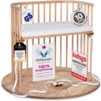 babybay Original Beistellbett aus massivem Buchenholz / kompakt & verwandelbar / Kinderbett Höhe stufenlos verstellbar & umweltfreundlich / mitwachsendes Babybett (weiß lackiert) / inkl. Matratze