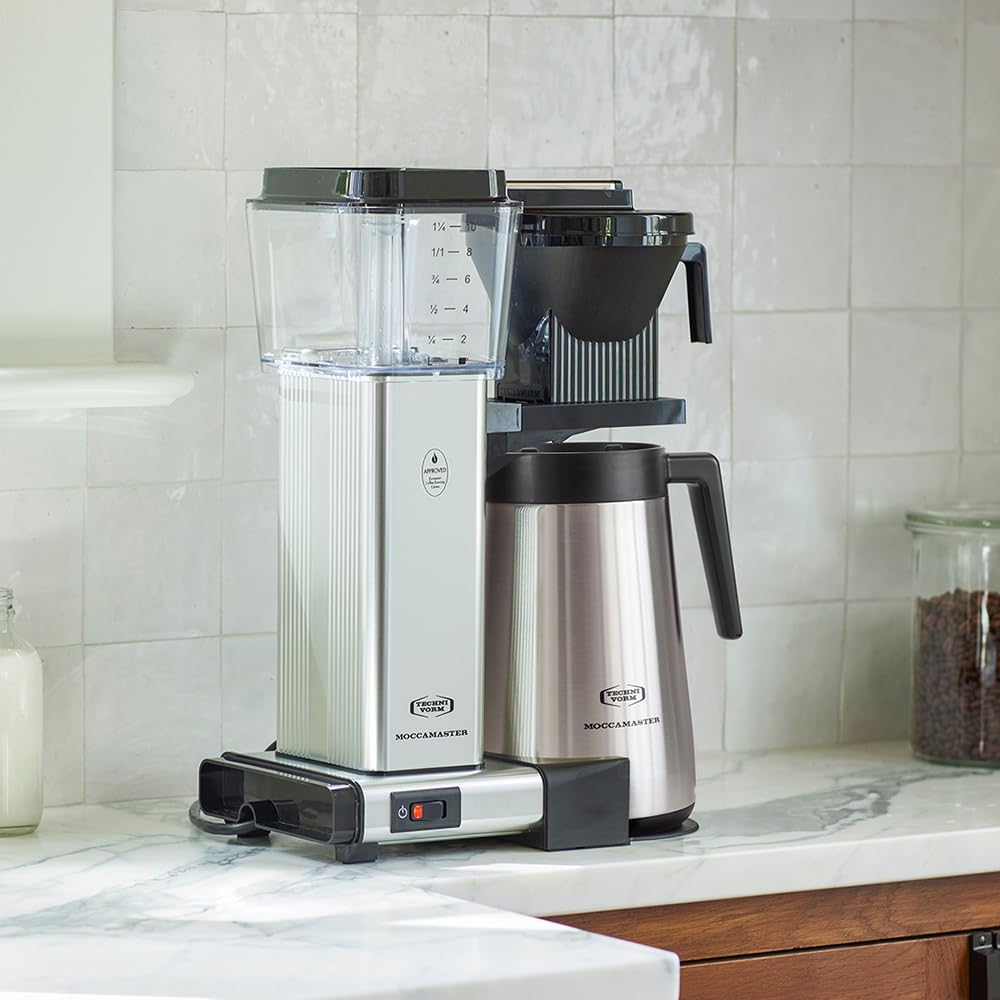 Moccamaster KBGT, Filterkaffeemaschine mit Thermoskanne, Filterkaffeemaschine, Off-White, 1.25L