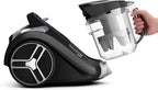 Rowenta RO4825 beutelloser Bodenstaubsauger Compact Power XXL | 550 Watt | 2,5L Staubvolumen | Kompakt & leise | Extreme Saugleistung | Hocheffizienter Saugkopf | Schwarz/Grau