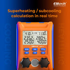 Elitech Kältetechnik die Monteurhilfe Manifold Gauge Set, Hochpräzises Vakuum Drucktemperatur Lecktester Tester Digitales Messgerät für Kühlschränke LMG-10