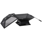 Outsunny Feuerschale Grill 2-in-1 mit Funkenschutz Outdoor