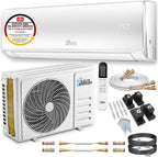 Kältebringer Split Klimaanlage Quick Connect - 12000 BTU (3,4 kW) Klimagerät mit Heizfunktion, WiFi & App, bis 91qm, sehr leise - 5m Kupferleitung, Kältemittel R32, Montagematerial, Wandhalterung