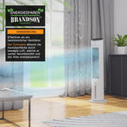 Brandson - Turmventilator mit Wasserkühlung - Preisträger 2025 - Verdunstungskühler - Luftkühler - Ventilator - mobile Klimaanlage ohne Abluftschlauch - 5 in 1 - leise - 4,6 L Wassertank - weiß