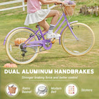 Glerc Missy 20 24 26 Zoll Mädchen City 6-Gang Hybrid Cruiser Fahrrad mit Weidenkorb für Jugend über 6-Jahre alt, mehrere Farben