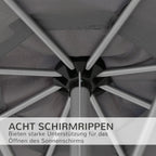 Outsunny Sonnenschirm 2,7 m Dunkelgrau mit Kurbel & UV-Schutz