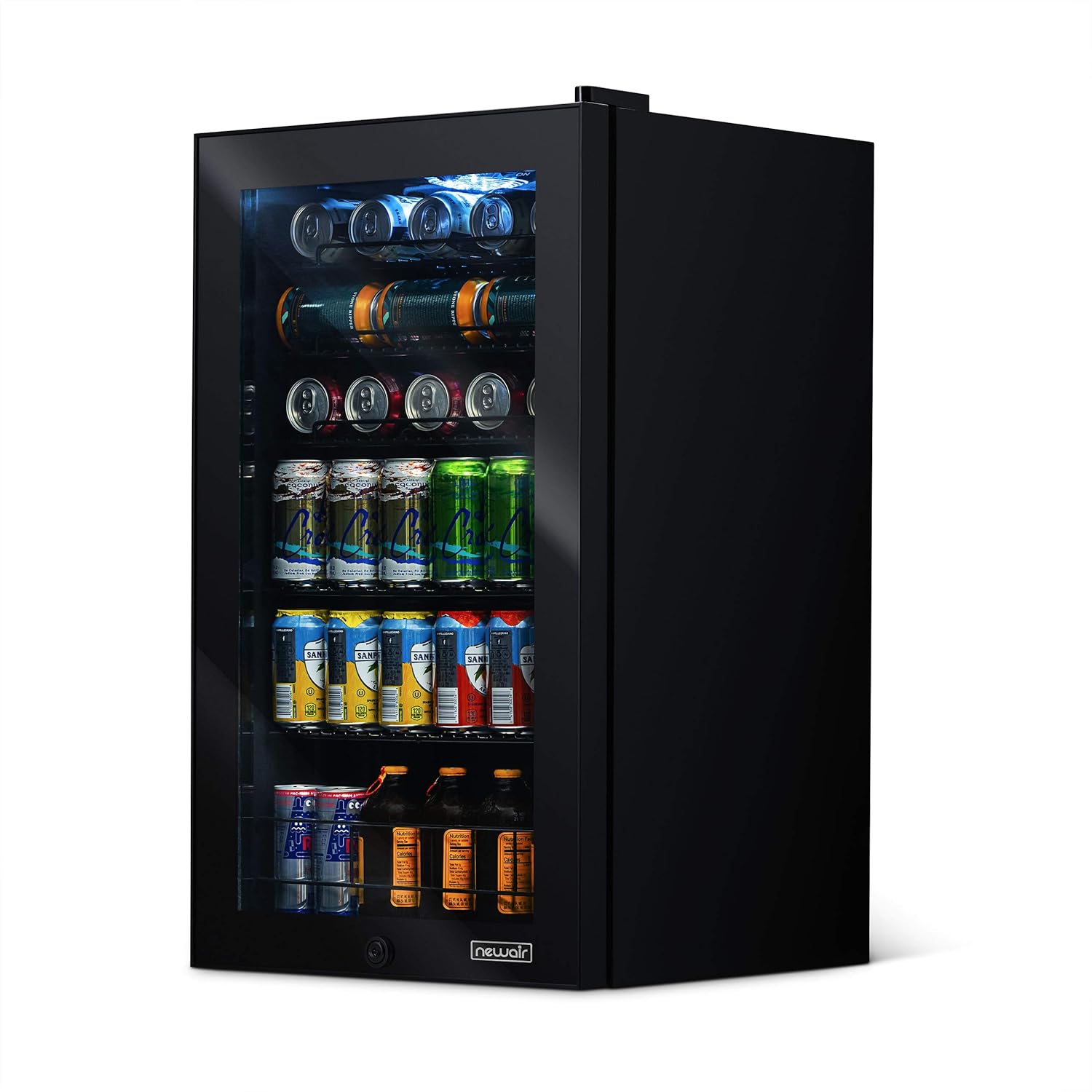 Getränkekühlschrank | Freistehender Kühlschrank für 126 Dosen mit Glastür mit Scharnier rechts | Mini-Getränkekühlschrank, perfekt für Bier, Wein, Limonade und kühlere Getränke
