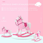 HOMCOM Schaukelpferd Schaukeltier mit Sound rosa