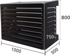 Qventi Abdeckung für Klimaanlage - Anthrazit/Grau - Aluminium - Schutzgitter - Verkleidung - Einfache Montage - Größe S - Außenmaße (LxBxH): 100 x 50 x 75 cm