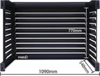 Qventi Abdeckung für Klimaanlage - Anthrazit/Grau - Aluminium - Schutzgitter - Verkleidung - Einfache Montage - Größe S - Außenmaße (LxBxH): 100 x 50 x 75 cm