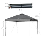 Outsunny Pavillon 3x3 m wasserdicht & faltbar