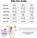 Glerc Missy 20 24 26 Zoll Mädchen City 6-Gang Hybrid Cruiser Fahrrad mit Weidenkorb für Jugend über 6-Jahre alt, mehrere Farben